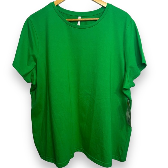 NWT Leo & Nicole Woman Kelly Green Short Sleeve T-Shirt Cotton Blend Size 3X - Picture 9 of 9